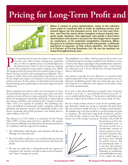 Pricing for Long-Term Profit and