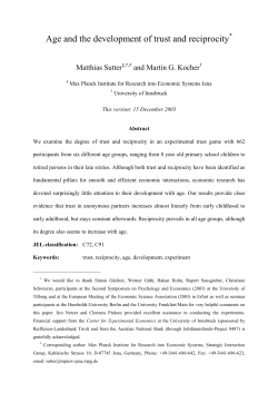 Trust game – design and procedure