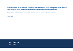 Cliffords Chance - Notification publication and disclosure duties