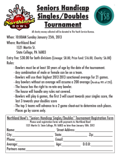 Seniors Handicap Singles/Doubles Tournament