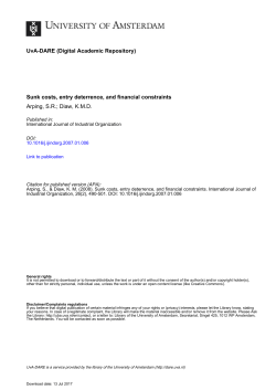Sunk costs, entry deterrence, and financial constraints