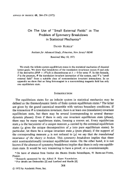The equilibrium states for an infinite system in statistical