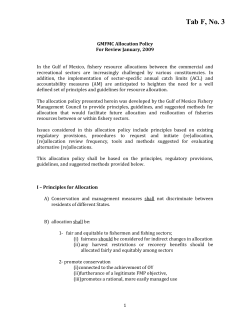 Allocation Policy - Gulf of Mexico Fishery Management Council