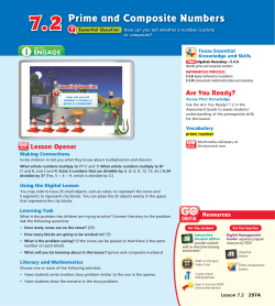 7.2 Prime and Composite Numbers