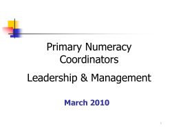 Primary Numeracy Coordinators