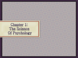 Chapter 1: Introduction to Psychology