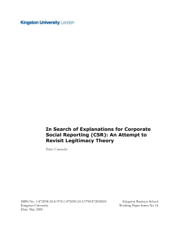 CSR - Kingston Business School