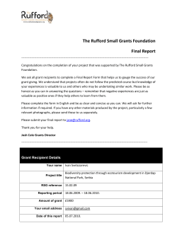Final Report - Rufford Small Grants
