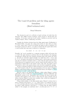 The 5-and-10 problem and the tiling agents formalism (Brief