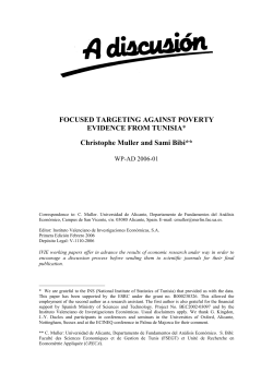 FOCUSED TARGETING AGAINST POVERTY EVIDENCE FROM