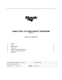 Approved Cutting Tools and Required PPE