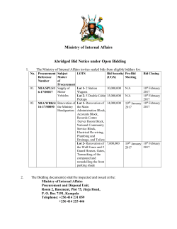 Ministry of Internal Affairs Abridged Bid Notice under Open Bidding