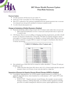 2017 Home Health Payment Update Final Rule Summary