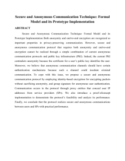 Secure and Anonymous Communication Technique