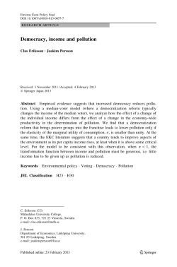 Democracy, income and pollution