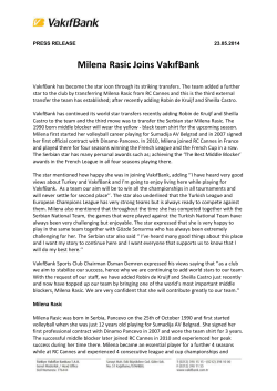 Milena Rasic Joins VakıfBank
