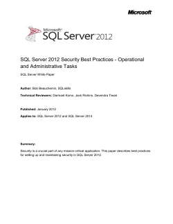 SQL Server Security Best Practice - Center