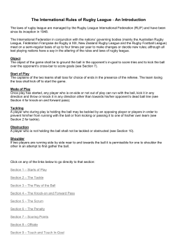 The International Rules of Rugby League