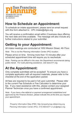 How to Schedule an Appointment: Getting to your Appointment: At