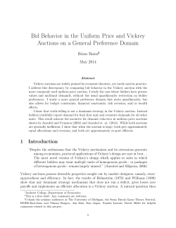 Bid Behavior in the Uniform Price and Vickrey