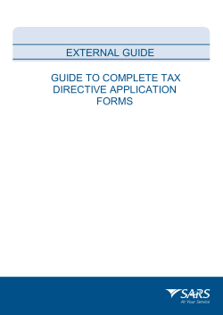 Guide to Complete the Tax Directive Application Forms