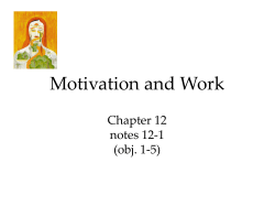Motivation and Work Chapter 12 notes 12-1 (obj. 1-5)