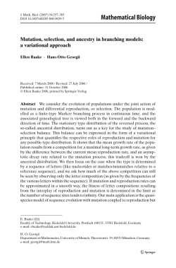 Mathematical Biology - Department Mathematik