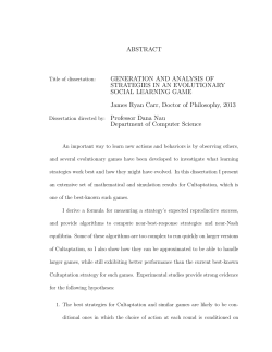 Generation and Analysis of Strategies in an Evolutionary Social