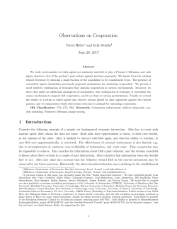 Observations on Cooperation