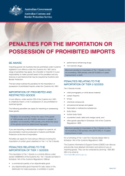 penalties for the importation or possession of prohibited imports