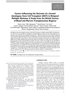 Factors Influencing the Outcome of a Second Autologous Stem Cell