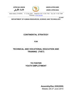 CONTINENTAL STRATEGY FOR TECHNICAL AND