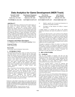 Data analytics for game development: NIER track