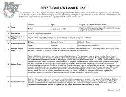 2017 T-Ball 4/5 Local Rules - Menomonee Falls Little League