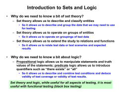 Introduction to Sets and Logic