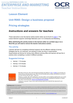 Pricing strategies