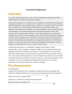 Customized Employment Outcomes
