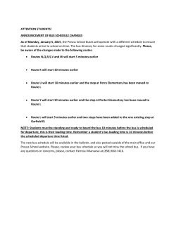 Bus Schedule Changes Effective January 5, 2015