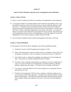 Article 10- Hours of Work, Flextime, Alternative