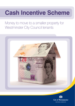 Cash Incentive Scheme - Westminster City Council