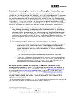 Guidelines for Computation Pure Premiums at