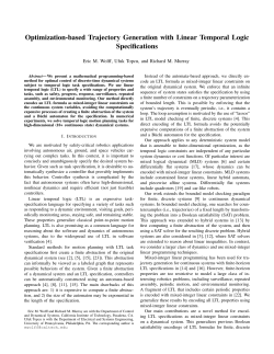 Optimization-based trajectory generation with linear temporal logic