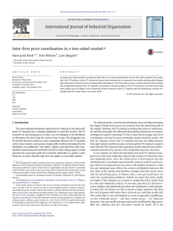 Inter-firm price coordination in a two