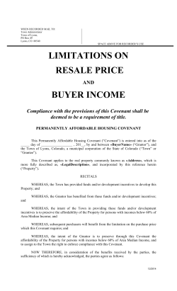 limitations on resale price buyer income
