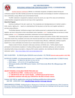 AGC NM PROVIDING BUILDING OPERATOR CERTIFICATION