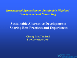 Presentation, "Sustainable Alternative Development: Sharing Best