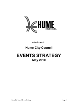 events strategy - Hume City Council