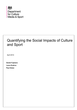 Quantifying the Social Impacts of Culture and Sport