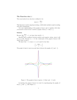 The Function sinc (x)