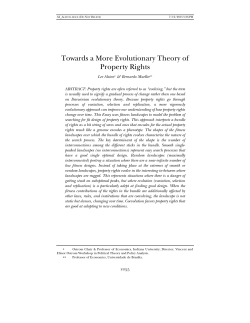 Towards a More Evolutionary Theory of Property